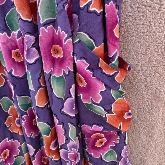 Vintage Young Edwardian Purple Floral Circle Maxi Skirt - Picture 4 of 13